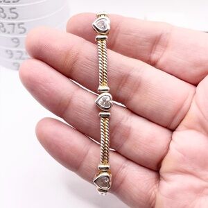 Sterling Silver CZ Heart Bracelet